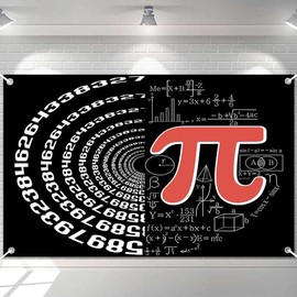 Ticuenicoa Mathematical Happy Pi Day Banner - 70.8x43.3 Inch Funny Outdoor Party & Welcome Home Decoration, Photography Backdrop for Home, School & Classroom Pi Day Celebrations