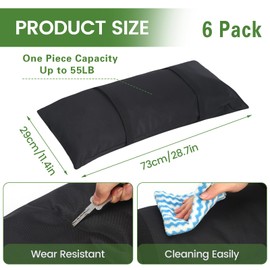 Umbrella Base Weights Sand Bags, 6 x 55LBS Fillable Sandbags for Outdoor Umbrella Stands, Cantilever Umbrellas, Trampolines, Patio Furniture, Garden Backyard Poolside Accessories Black (Without Sand)