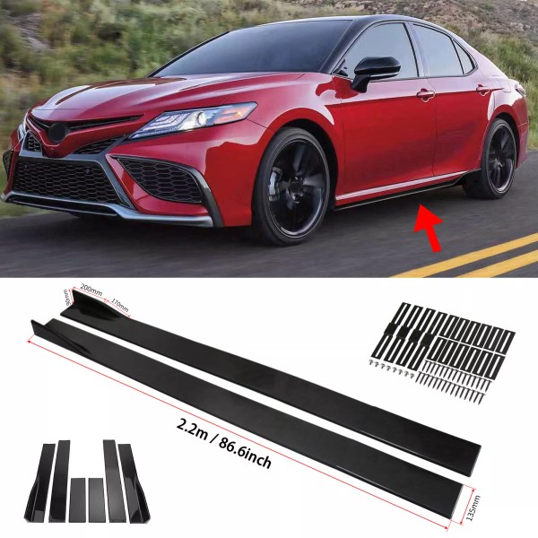 Unbranded For Toyota Camry 86.6" Side Skirt Extension Rocker Panel