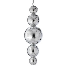 Regency International Multi Mirror Ball Ornament Finial 22-inch, Silver, Holiday Ornament, MTX74025-SILV