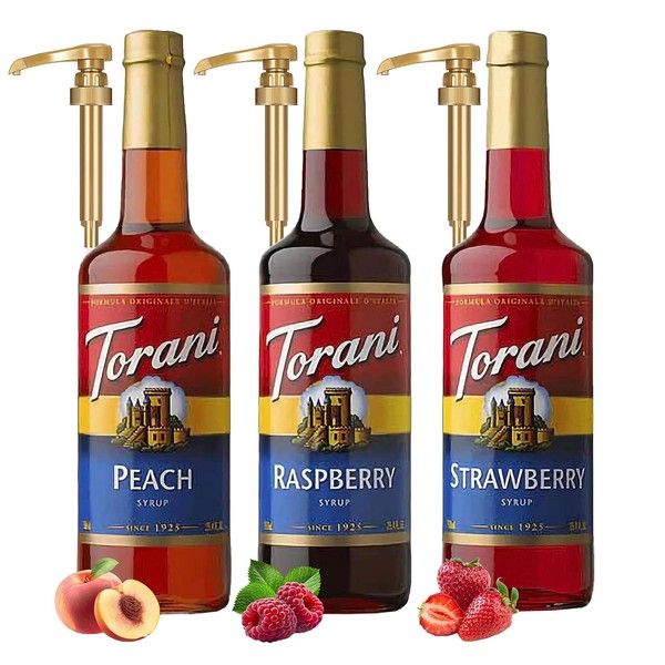 Raspberry, Strawberry, Peach Syrup - Fruit Flavors For Italian Soda