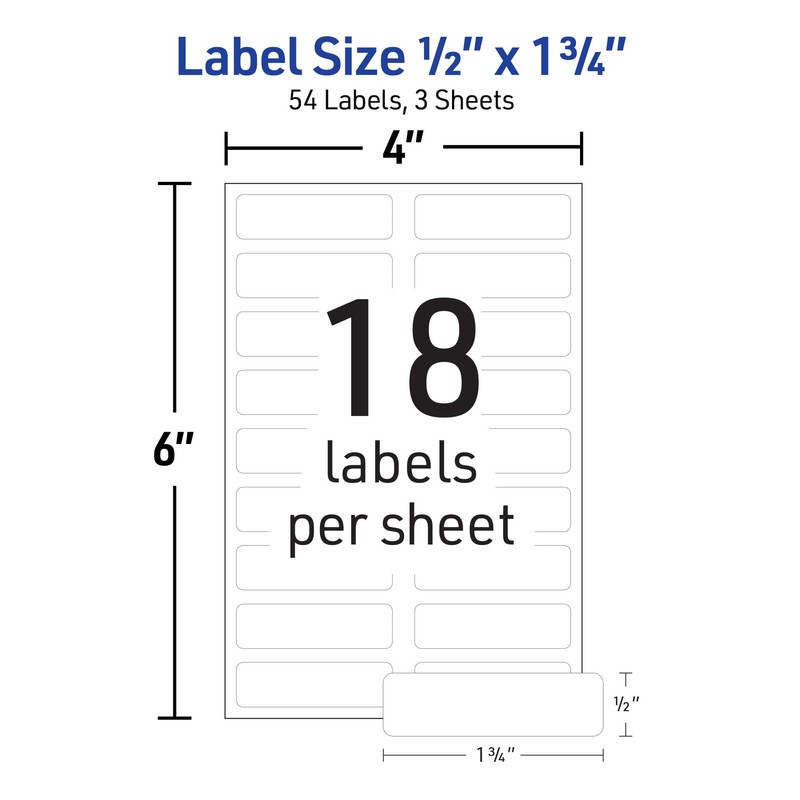 Avery No-Iron Fabric Labels, 1/2" x 1-3/4", Washer and Dryer-Safe