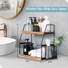 Nroech Bathroom Organizer Countertop, 2-Tier Standing Counter Shelf with Basket,
