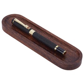 UNICRAFTALE Walnut Wood Desk Pen Tray Holder Office Desk Organizer Minimalist Pencil Holder 19x5cm for Writing Instrument Rest Work Student Teacher Gift