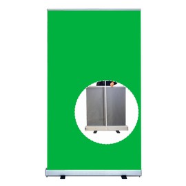 40" x72-90 Large Retractable Green Backdrop Screen Portable Collapsible Panel Photo Green Background with Stand for Video Conference, Photographic Studio, Streaming