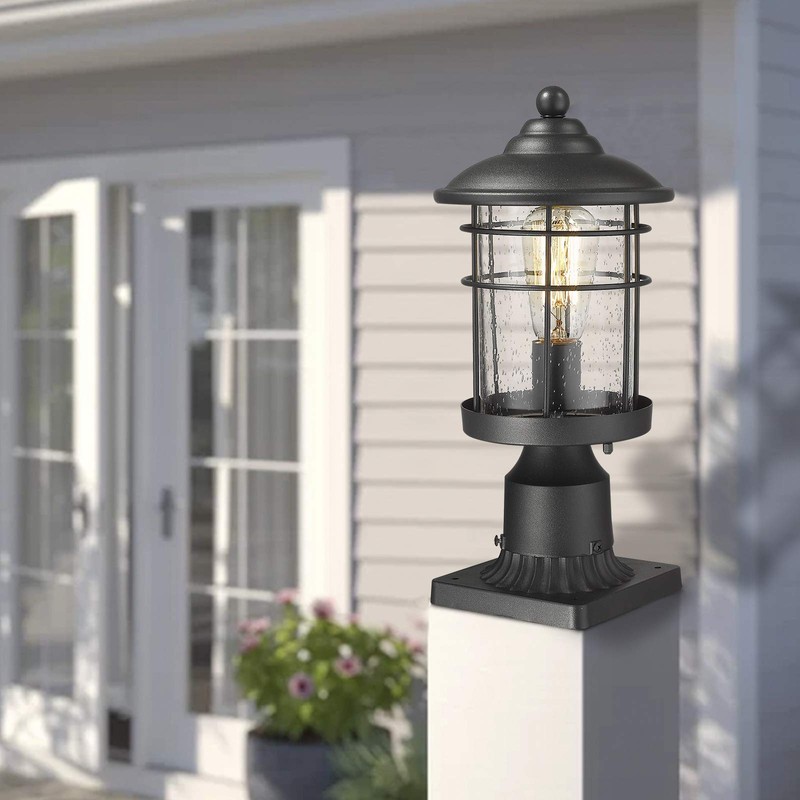 Emliviar 13 Inch Outdoor Post Light Waterproof Modern Lamp Post