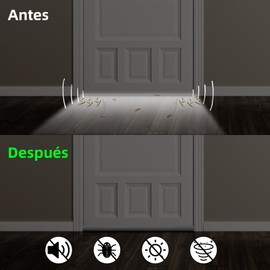 Guardapolvo para Puerta,Cubre Polvo para Puerta 37in,Burlete para Puerta con Bloqueo de Ruido/Viento/Insectos,Doble Borde,Tira de Sellado Atrapa Polvo para Puerta,Protector de Puertas Casa (Gris)