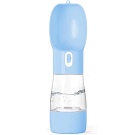 Botella de agua portátil para perros, para viajes, senderismo, multifuncional, para perros y gatos, Azul, 2.75*2.75*10''
