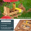 MIXXIDEA Wooden Squirrel Feeder Table with Water Bowl, Squirrel Picnic