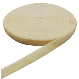 15 Yards Beige Velvet Ribbon Spool, for Wedding, Gift Wrapping, Hair Bows, Home Decorating (3/8in, Beige)