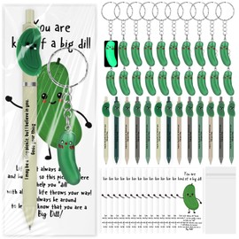 Sinload 20 Sets Inspirational Pickle Gift Bulk Include Pickle Ballpoint Pens Emotional Support Luminous Keychains Bookmarks Employee Appreciation Gift for Volunteer Nurse Teacher Coworker Graduation