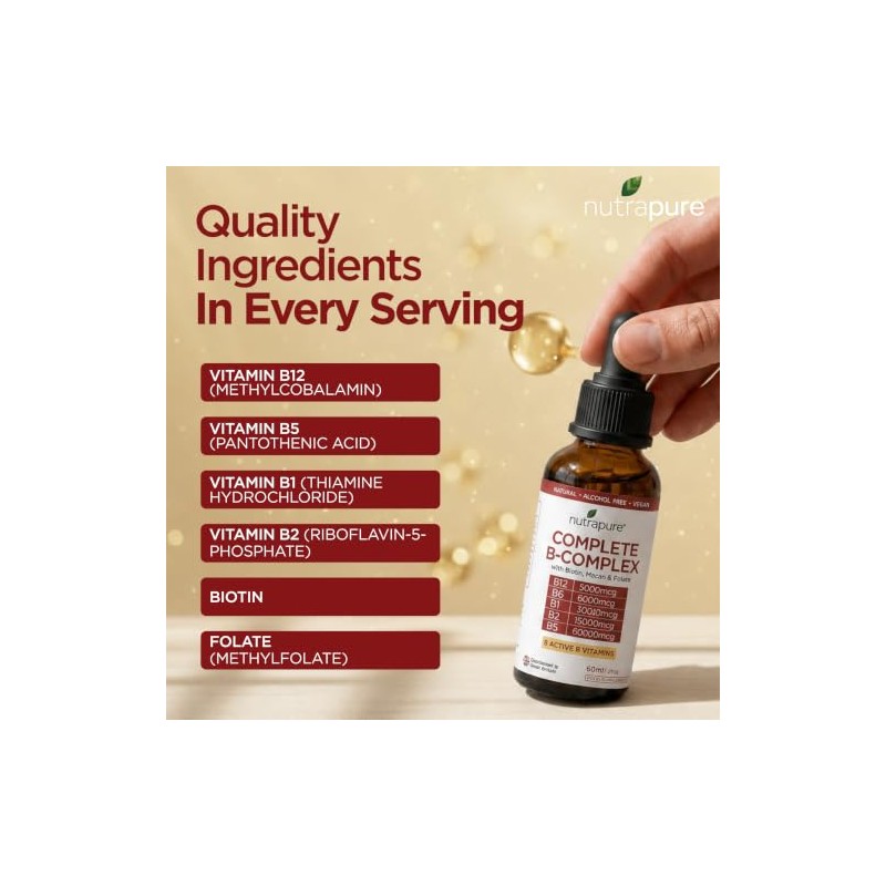Complete B Complex Liquid Drops | 60ml | with Biotin,