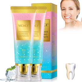 Niacinamide Whitening Toothpaste 2-Pack | Fresh Breath Toothpaste | Stain Removal & Enamel Safe | Fresh Breath Formula with Activated Charcoal |for Coffee/Smokers