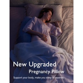 Momcozy Momcozy Pregnancy Pillow, Original F Shaped Maternity Pillow for Pregnant Women with Adjustable Wedge Pillow, Full Body Support Pregnancy Pillows for Side Sleeping with Velvet Cover, Grey