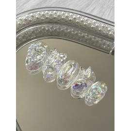Clear Nocturne Handmade Nail Tips - Petite Almond / 클리어녹턴 수제네일팁 - 쁘띠 아몬드