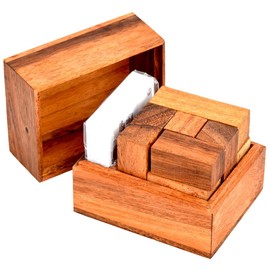 Soma Cube Cards 3D Tangram Cube Puzzle Wooden with Template Cards, Knobelholz Tangram, laying puzzle, figure puzzle, children's puzzle, soma cube, wooden puzzle, pentominoe puzzle,