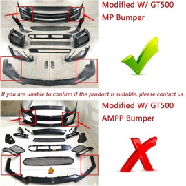 skkyoro 3Pcs Front Bumper Lip Splitter Compatible with for Ford Mustang GT500 MP Style 2015-2022 Front Lower Lip Trim Protection Splitters Spoiler (Matte Black)