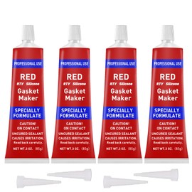 RTV Silicone Gasket Maker, High Temp Silicone Resist Oil, Anti-Freeze RTV Silicone Sealant for Engines, Gearboxes, Pumps, Superchargers (Red, 340g)