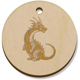 Azeeda 11 x 34mm 'Baby Dragon' Wooden Pendants/Charms (PN00070104)
