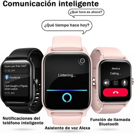 Reloj Inteligente smartwatch para Hombre Mujer Llamada Bluetooth, Pantalla Táctil de 1.8 para Android iPhone Compatible con Alexa Incorporada, IP68