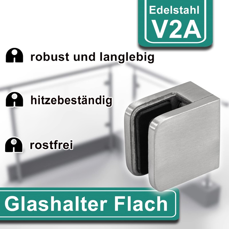 PRIOstahl Glass Holder 4 Pieces Glass Clamp Holder Glass Plate
