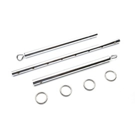 Spreader Silver Exercise Bar with 4pcs Furry Black Strap Adjustable, Bar Set, Heavy Duty Stainless Steel Workout Bar for Home Gym