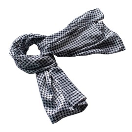 Brando Graceful Black & White Plover Design Scarf(Large)