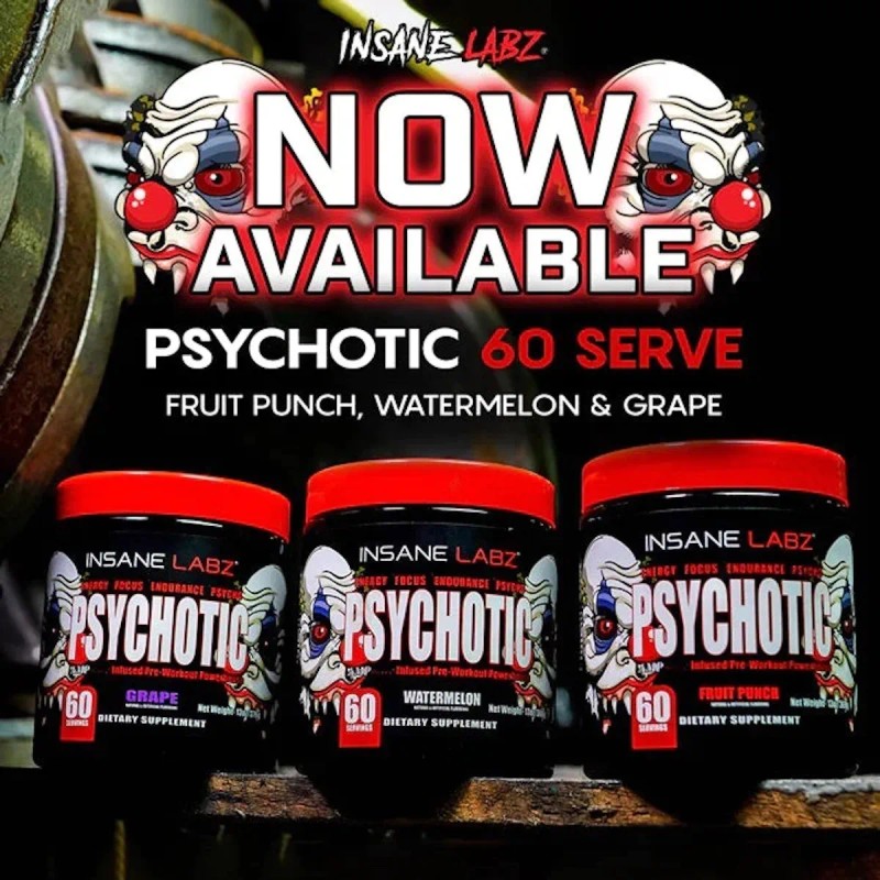 Pre Entreno Insane Labz Psychotic 60 Servicios Sabor Ponche De