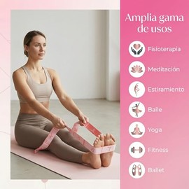 2PCS Correa Elástica para Yoga, Bandas de Resistencia para Ejercicios, Bandas Elásticas de Entrenamiento, Diseño Segmentado, con 12 Bucles Numerados y