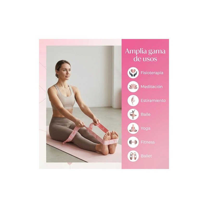 2PCS Correa Elástica para Yoga, Bandas de Resistencia para Ejercicios,
