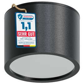 MATO Surface-Mounted Spotlight GX53 Black - IP44 Splash-proof - Diameter 80 x 60 mm - Surface-Mounted Spotlight with GX53 Socket - Aluminium Ceiling Spotlights Surface-Mounted 230 V, Surface Mounted