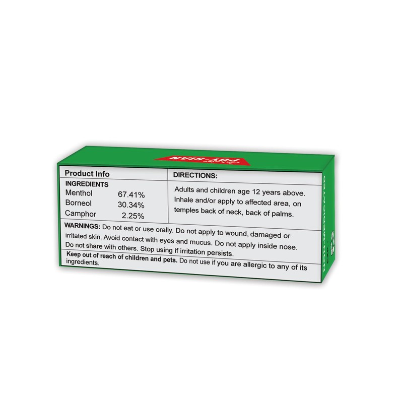 POY-SIAN Thai Pim-Saen Cotton Nasal Inhaler 8 ml (Pack of