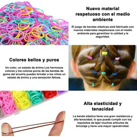 Accesorios Para El Cabello Para Niños Pequeños De 24 Colores, Ligas Para Cabello Niña, accesorios Para El Cabello Para, 1800 Gomas De Pelo De Colores Con Cuatro Accesorios, en Caja, flexible