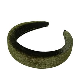 Velvet Headband for Women's Skincare, Makeup and Beauty Routine, Bubble hairband, with Organza Case (Underbrush Green, Hairband, model 2)