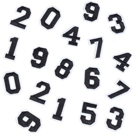 CABODYALS 50Pcs Black Number Iron on Patches Mini Assorted Number Embroidery Badge Patch Wool Felt Sew on Repair Appliques Bulk for Sewing Making Craft Clothes Shirts Bag Backpack Jeans Hat Diy Supply