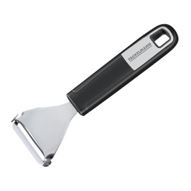 FACKELMANN Ziehschäler 17 cm SENSE, praktischer Gemüseschäler, Obstschäler mit rutschfestem und ergonomischem Soft-Touch-Griff (Farbe: Silber/Schwarz), Menge: 1 Stück
