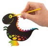 Baker Ross EV254 Dinosaur Scratch Art Fridge Magnets-Pack of 10,