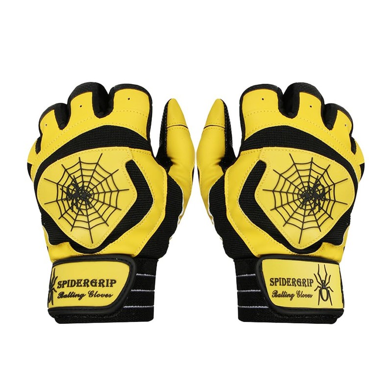 Spidergrip Nonslip Batting Gloves (Yellow Black, M)