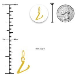 Charm America- Letters A-Z Small Initial Charm For Necklace - 10 Karat Gold -Letter Pendant Necklace for Women - Fashion Jewelry