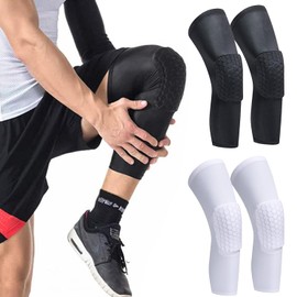 2Par Rodilleras Deportivas - Blanco y Negro Rodilleras Elásticas Antideslizantes esponja gruesa Rodilleras de Soporte Transpirables Protege tus Rodillas Ideal para Actividades Deportivas(M)