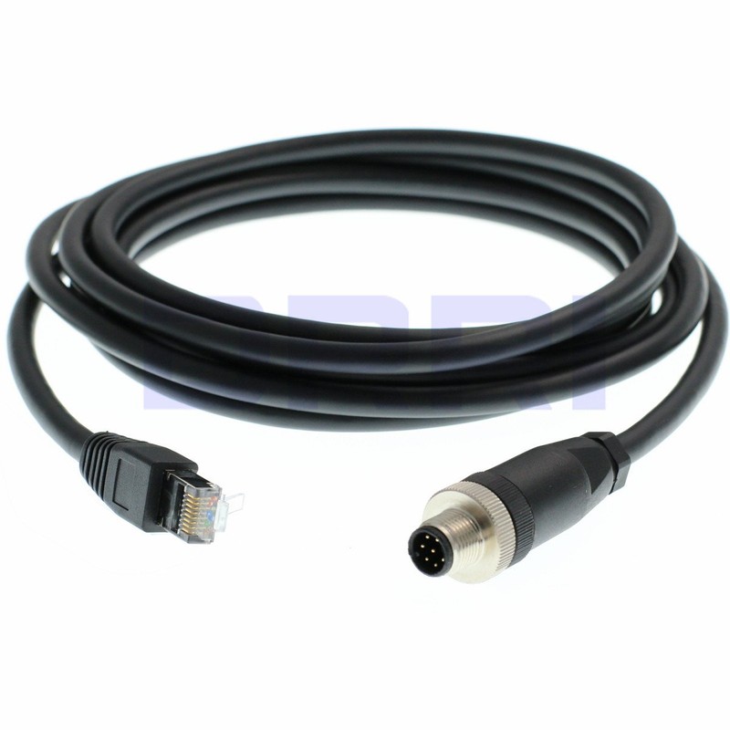 DRRI M12 - Cable de 8 pines macho a RJ45