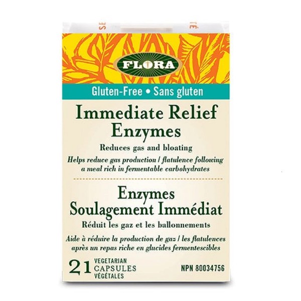 Flora - Immediate Relief Enzymes with Lactase, Enhances Digestion &