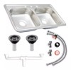 CNX Tarja Doble Acero Inoxidable (84x48cm) Con Kit Instalación