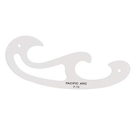 Pacific Arc Professional French Curves, Acrylic, Plain Edge, 8.5 Inches