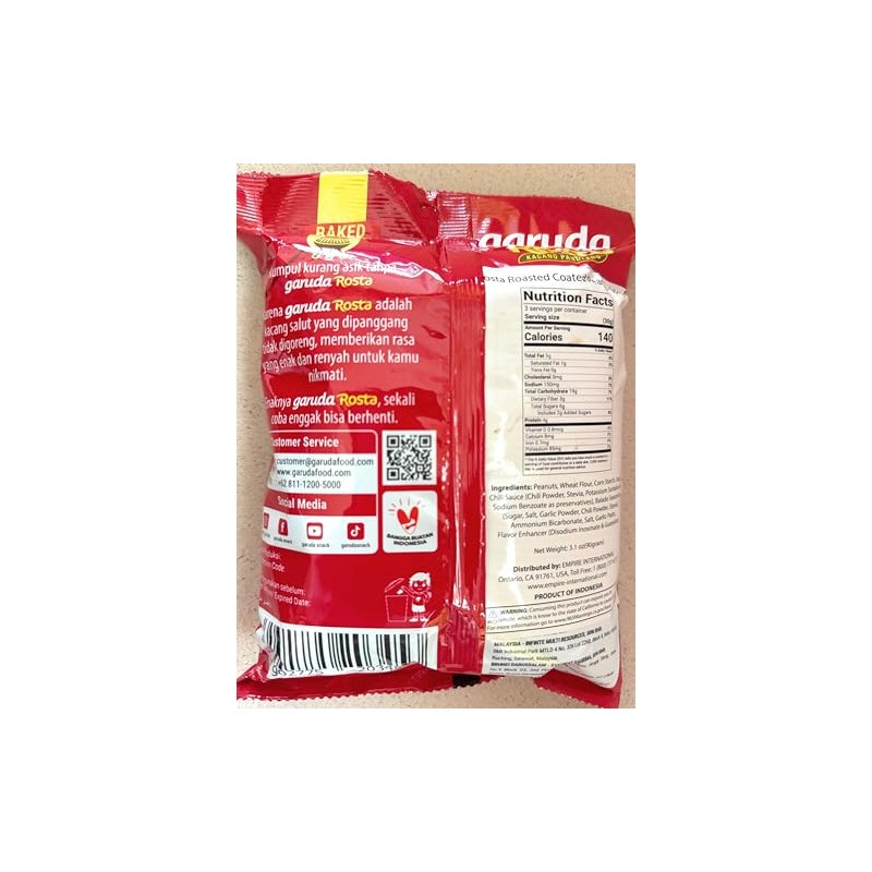 Garuda Spicy Roasted Peanuts - Kacang Panggang Rosta Rasa Pedas