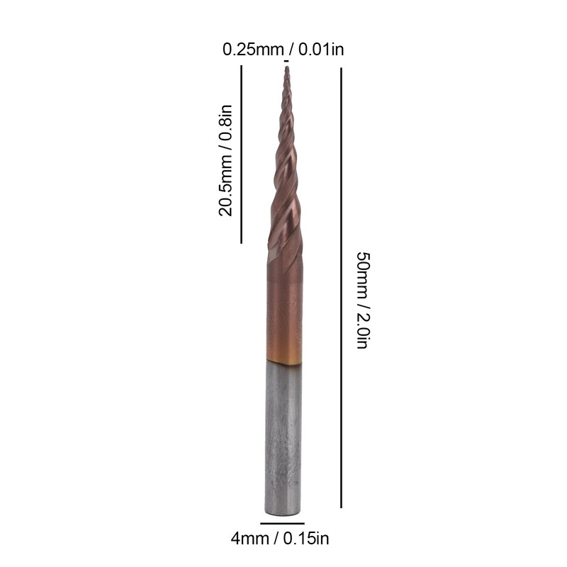 Milling Cutter Conical Ball Head Tungsten Steel Cutting Tools with