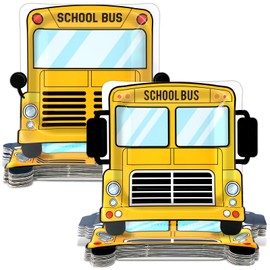 50Pcs 9 Inch School Bus Party Plates Back to School Birthday Party Decoration Disposable Paper Plates Tableware for Baby Shower Preschool Kindergarten Graduation Wheels On the Bus Birthday Decorations