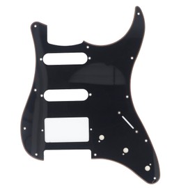 Plastic Guitar Pickguard 3 Layer HSS Scratch Guard Plate Replacement, Fits ST Electric Guitars, 11 Mounting Holes HH Pickup Routine Design Easy Installation