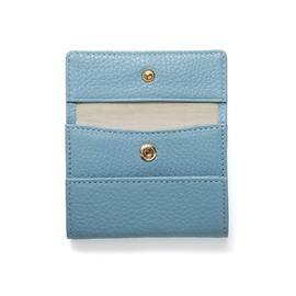 Corale Coin Purse, Mini Wallet, Small Wallet, Coin Purse, Palm Size, Women's, Trifold Wallet, Genuine Leather, smoke blue