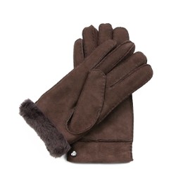 Hand Gewand by Weikert Australian Merino Sheepskin Gloves Extra Soft Hand Stitched Mens Womens Leather Gloves Lambskin Lined, dark brown